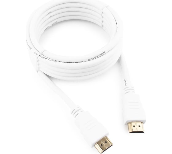 Изображение товара Кабель Cablexpert HDMI v2.0, 19M/19M, 3м, медь, белый, позолоченные разъемы, экран, пакет CC-HDMI4-W-10
