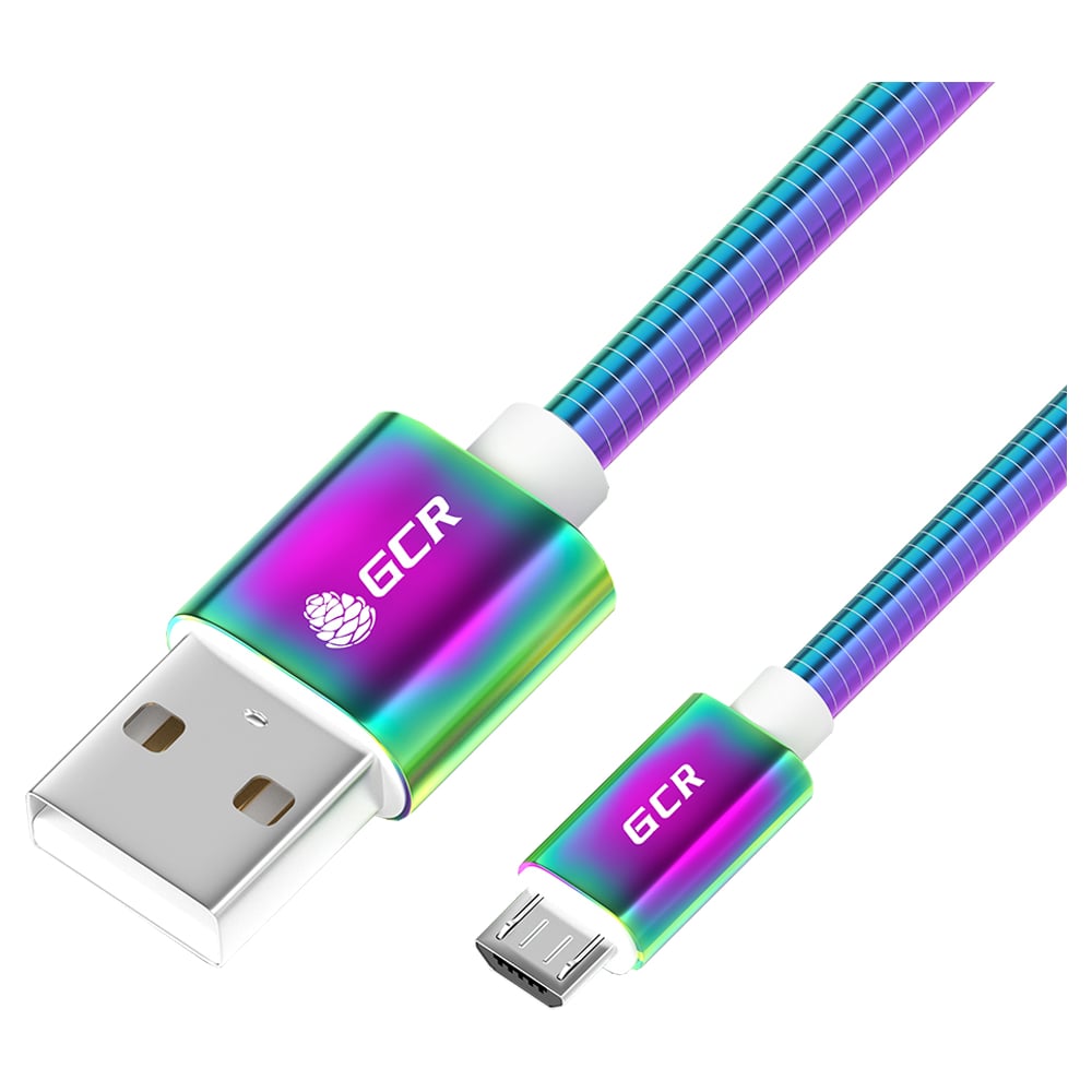 фото Градиентный кабель gcr microusb, 1.0m, для зарядки android 51978