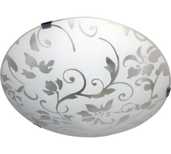 Изображение товара Светильник настенно-потолочный ЭЛЕТЕХ Эрика 300 НПБ 01-2x60-139 М16 матовый белый /кл.штамп металлик [ИМ] 1005206091