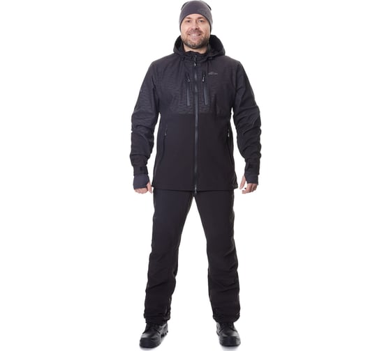 Изображение товара Костюм для рыбалки GRAYLING Беринг софтшелл, черный, р-р 56-58, рост 170-176 4610097070600