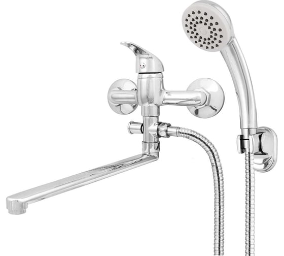 Изображение товара Смеситель для ванны Mix&Fix Йота одноручный, с аксессуарами, с L-изливом, 350 мм, картридж 35 мм тов-146693