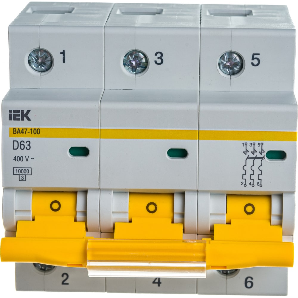 Модульный автоматический выключатель IEK - MVA40-3-063-D