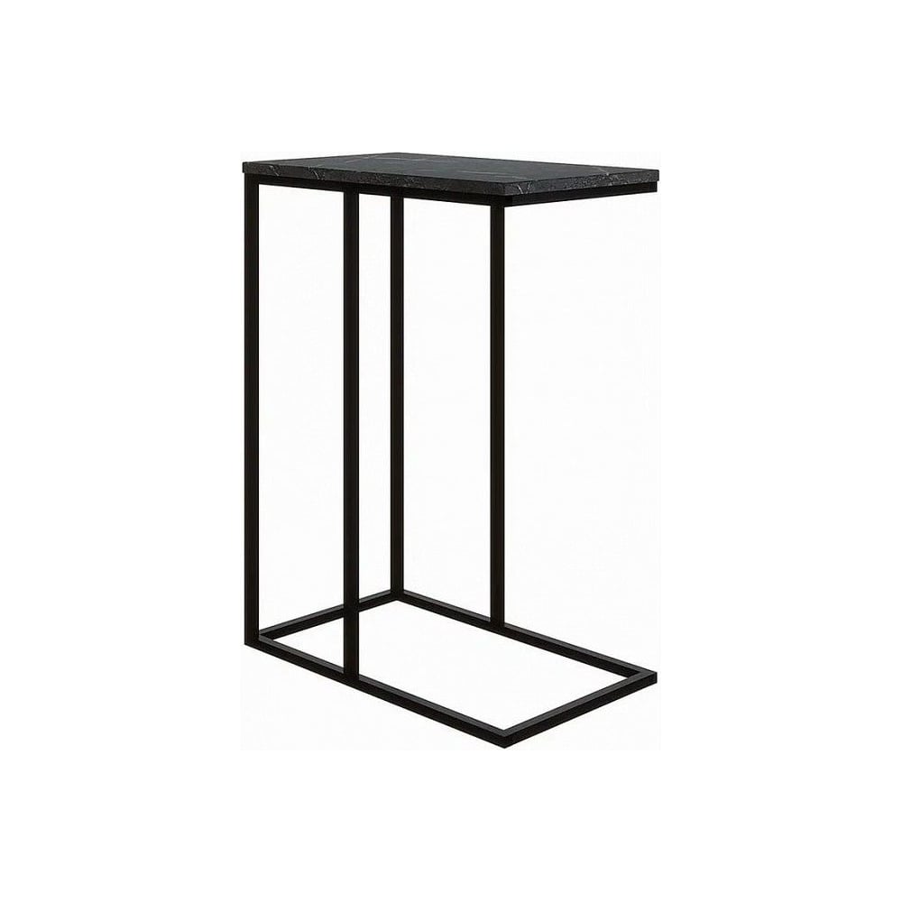 Изображение товара Стол Desk Question лофт DQ Nabag черный мрамор, корпус черный, 500х300 мм 10157