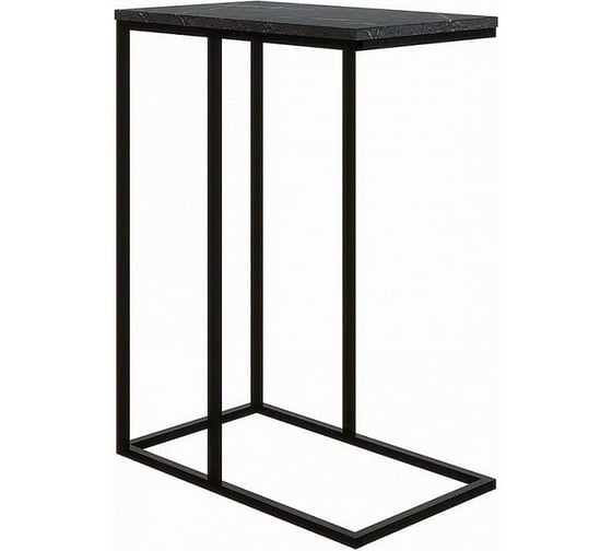 Изображение товара Стол Desk Question лофт DQ Nabag черный мрамор, корпус черный, 500х300 мм 10157