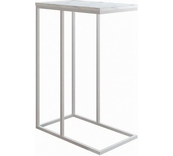 Изображение товара Стол Desk Question лофт DQ Nabag белый мрамор, корпус белый, 300х500х710 мм 10159