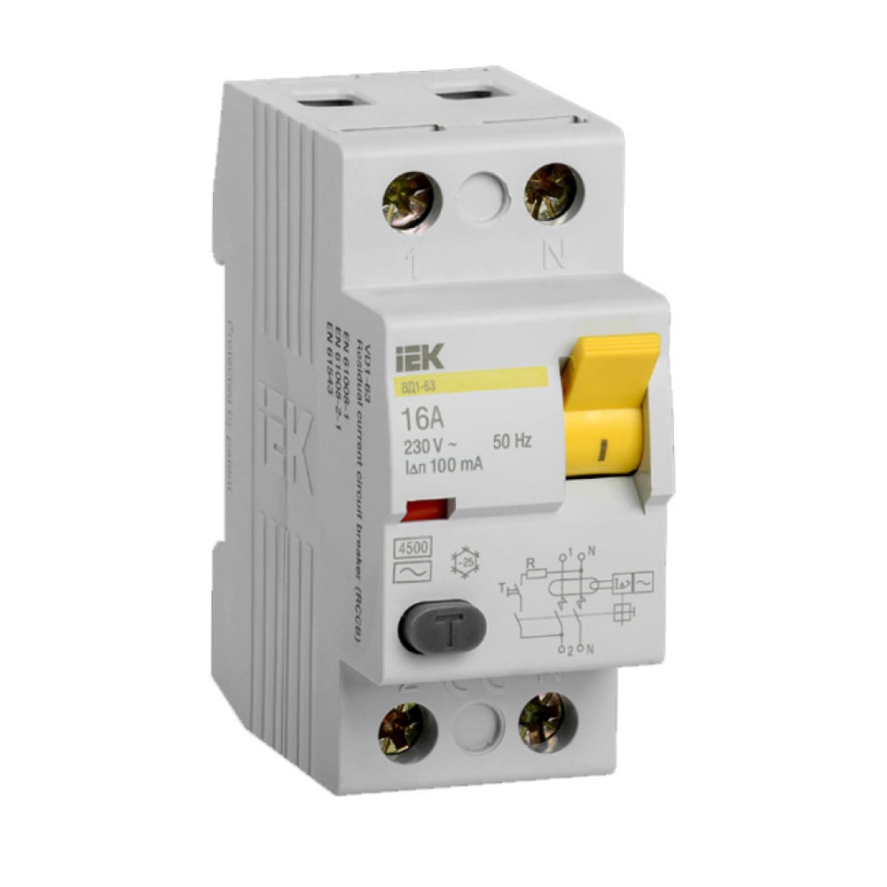 Выключатель дифференциального тока IEK - MDV10-2-016-100