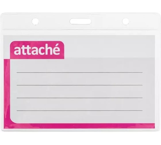 Изображение товара Бейдж Attache 120x87 мм горизонтальный, металлический зажим, булавка 10 шт в упаковке 1690946