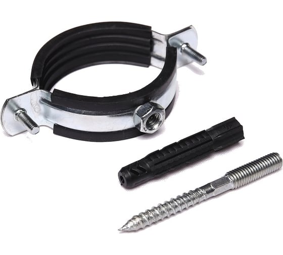 Изображение товара Хомут металлический КОНТУР (2") 60-64 со шпилькой и дюбелем 140909060610