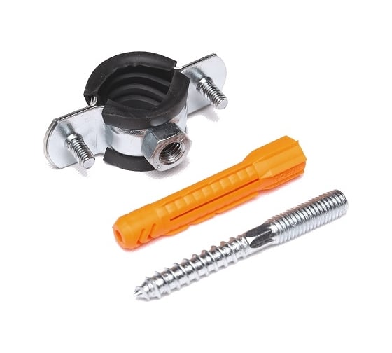 Изображение товара Хомут металлический КОНТУР (1/2") 20-24 со шпилькой и дюбелем 140909020110