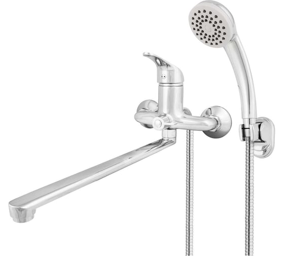 Изображение товара Смеситель для ванны Mix&Fix Зетта одноручный, с аксессуарами, с L-изливом, 350 мм, картридж 40 мм тов-114487