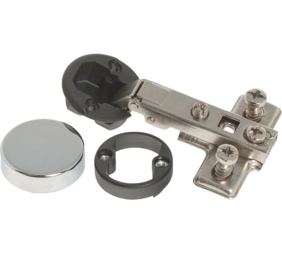 Изображение товара Мебельная петля Element SLIDE-ON mini для стекла, накладн. 95 град. с отв.пл, белый цинк 2 шт 123110