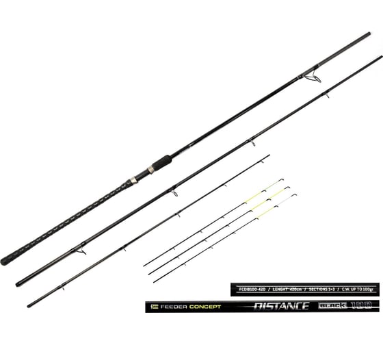 Изображение товара Удилище фидерное FEEDER CONCEPT Distance BLACK 100г, 4.20 м FCDIB100-420