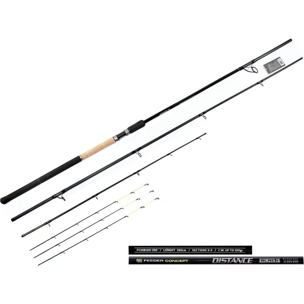 Изображение товара Удилище фидерное FEEDER CONCEPT Distance BLACK 100г, 3.90 м, углеволокно