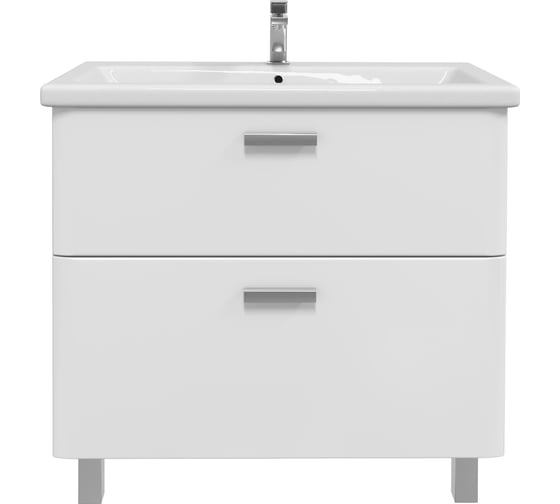 Изображение товара Тумба напольная Sanstar Gretta 80 с раковиной Como 80 (комплект) для ванной комнаты, белая 332.1-1.5.1.ККОМ