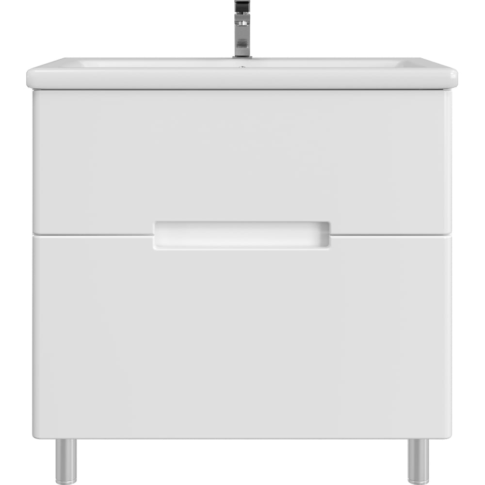 Изображение товара Тумба напольная Sanstar Ориана 80 с раковиной Como 80 (комплект) для ванной комнаты, белая 284.1-1.4.1.ККОМ