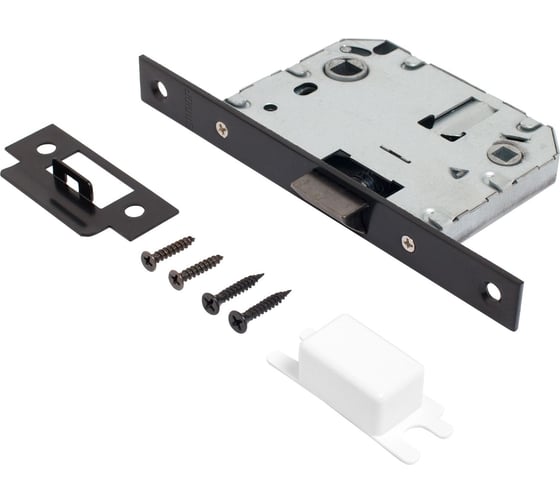 Изображение товара Защёлка с фиксатором Аллюр АРТ L7050S BL матовый черный, планка 18 мм, без ручек 14542