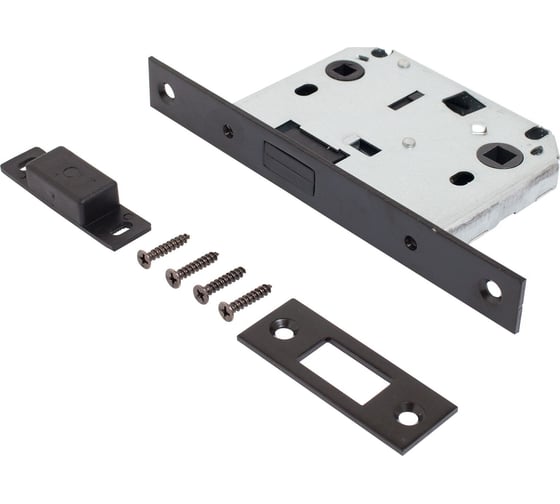 Изображение товара Защёлка магнитная с фиксатором  Аллюр АРТ L7050-MS BL матовый черный, без ручек 14541