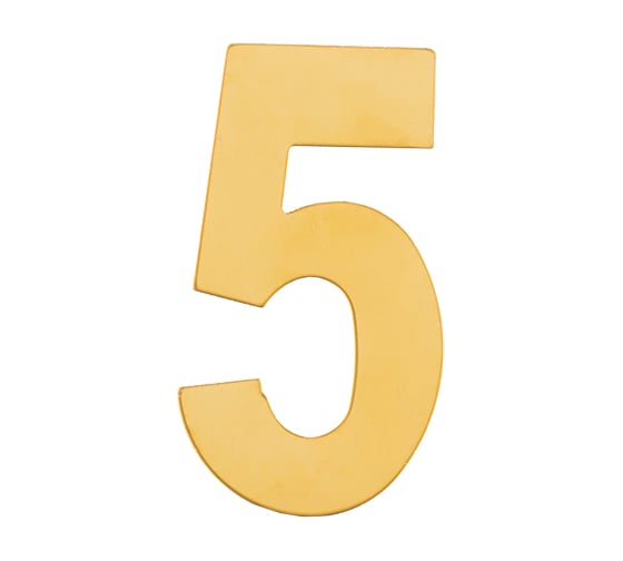 Изображение товара Номер дверной Marlok 5, металл, PB золото 028503