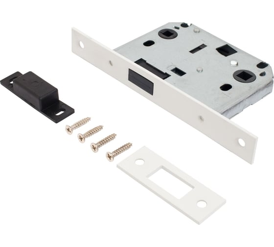 Изображение товара Защёлка с фиксатором Аллюр АРТ L7050-MS W матовый белый, магнитная, без ручек 14543