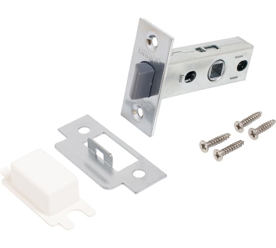 Изображение товара Защёлка Аллюр АРТ L45-8-P SC матовый хром, пластик, торц. планка 25 мм, б/ручек 14536