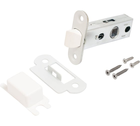 Изображение товара Защёлка Аллюр АРТ L45-8-PR18 W матовый белый, пластик, овальная торц. планка 18 мм, б/ручек 14540