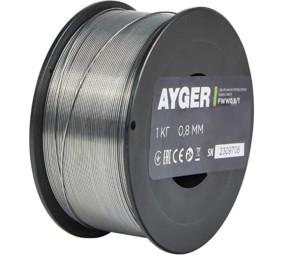 Изображение товара Проволока сварочная самозащитная порошковая 0.8 мм, 1 кг AYGER FWW0,8/1