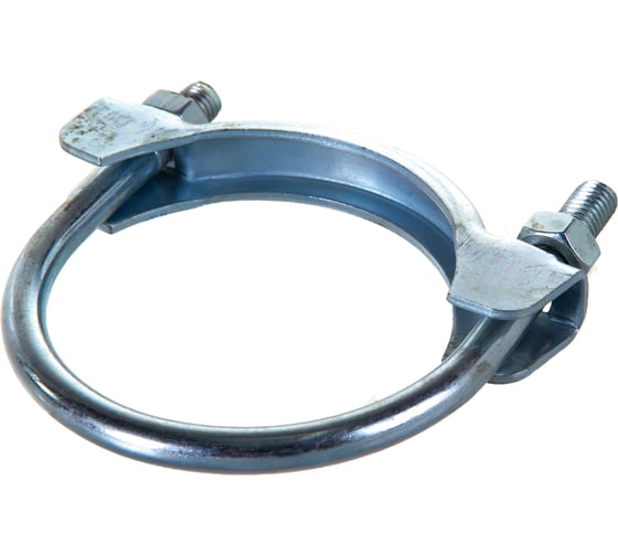 Изображение товара Хомут крепления глушителя Стройбат d 68,5 мм белый цинк 1 шт 360420