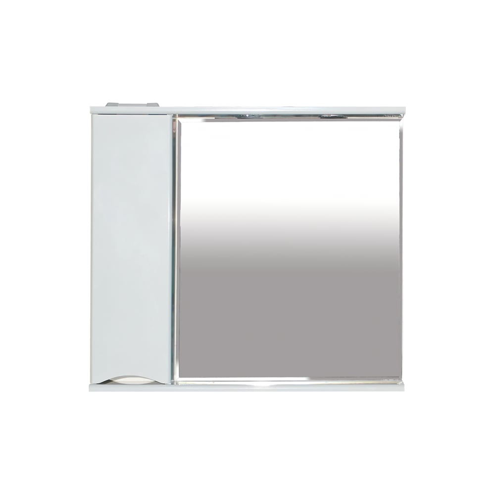 Левый зеркальный шкаф Misty, цвет белая эмаль