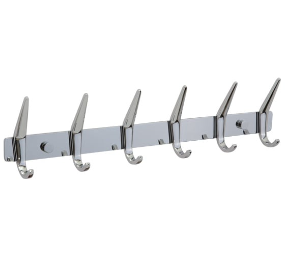 Изображение товара Планка с 6-ю крючками Veragio Gifortes 38.5x3 см, хром VR.GFT-9076.CR