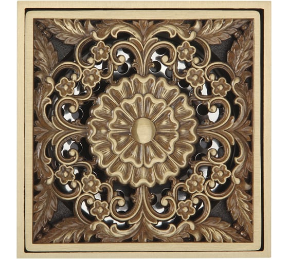 Изображение товара Сливной трап Veragio Canyon 40, с декоративной решеткой 100x100 мм, с механическим обратным клапаном, бронза VR.CAN-2065.BR