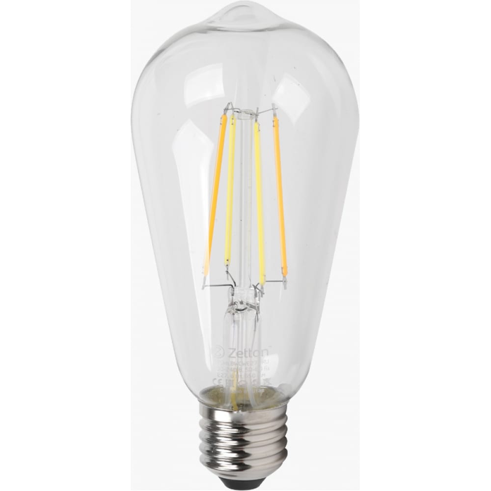 Купить Умная лампа zetton led wi-fi bulb st64 e27 6вт 2200-6500к прозрачная ztshlbwcwe272ru