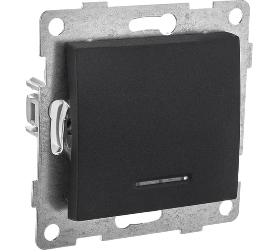 Изображение товара Механизм выключателя GUSI ELECTRIC Bravo 1 клавиша, СУ, 10А, 250В, графит С10В18-010