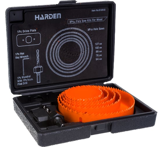 Изображение товара Набор коронок по дереву 8 предметов HARDEN 610545