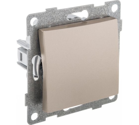 Изображение товара Механизм выключателя GUSI ELECTRIC Bravo 1 клавиша, самовозвратный, СУ, 10А, 250В, шампань С10В6-027