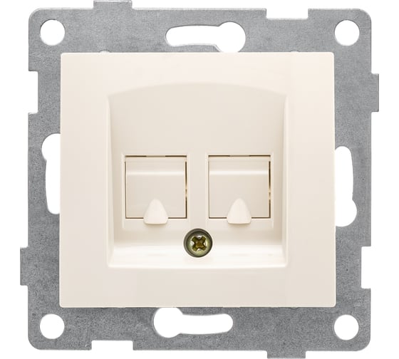 Изображение товара Механизм компьютерной розетки GUSI ELECTRIC Bravo RJ45, двойной, СУ, бежевый С10К2-003