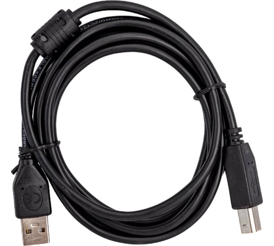 Изображение товара Кабель USB 2.0 Pro Cablexpert, AM/BM, 1.8м, экранировка, ферритовые кольца, пакет, черный CCF-USB2-AMBM-6