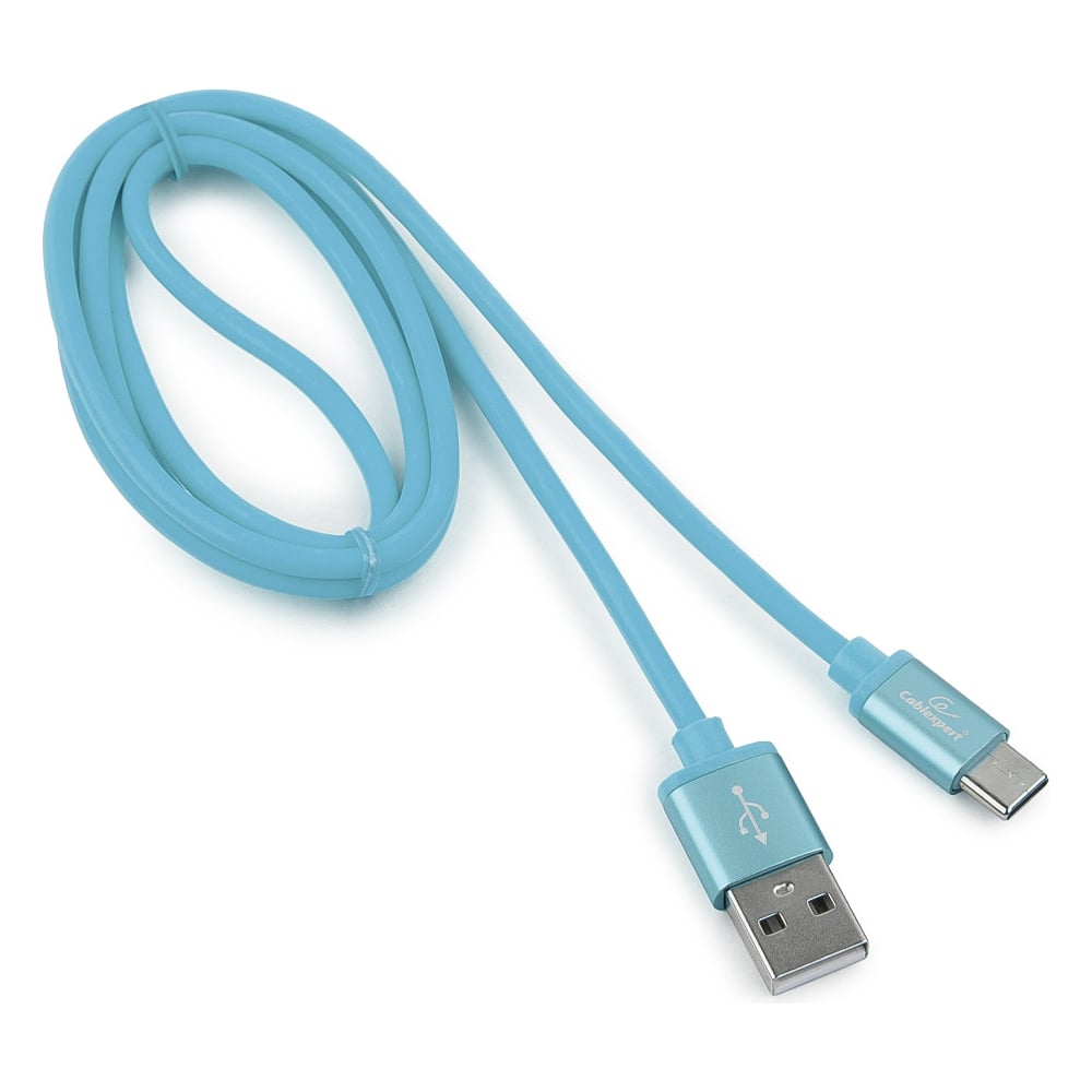 фото Кабель usb 2.0 cablexpert, am/type-c, серия silver, длина 1м, блистер, синий cc-s-usbc01bl-1m