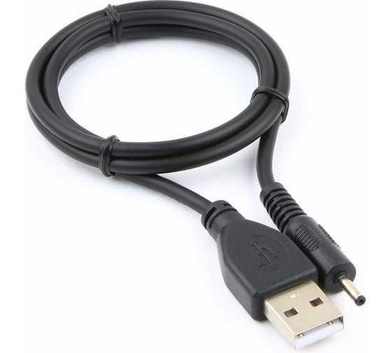 Изображение товара Кабель USB 2.0 Cablexpert AM/DC, 2.5мм, 5V, 2A, 0.7м, экранировка, медь, пакет, черный CC-USB-AMP25-0.7M