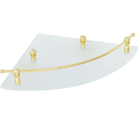 Изображение товара Полка угловая с галереей, матовое стекло GIALETTA золото