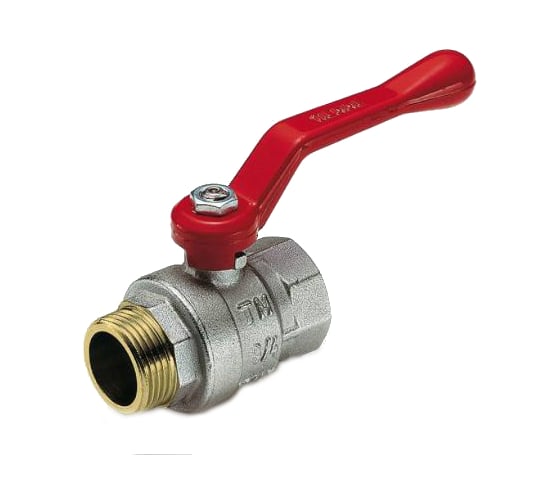 Изображение товара Шаровой кран Tiemme Mistral НВ, 1"1/4, красный рычаг 2360023