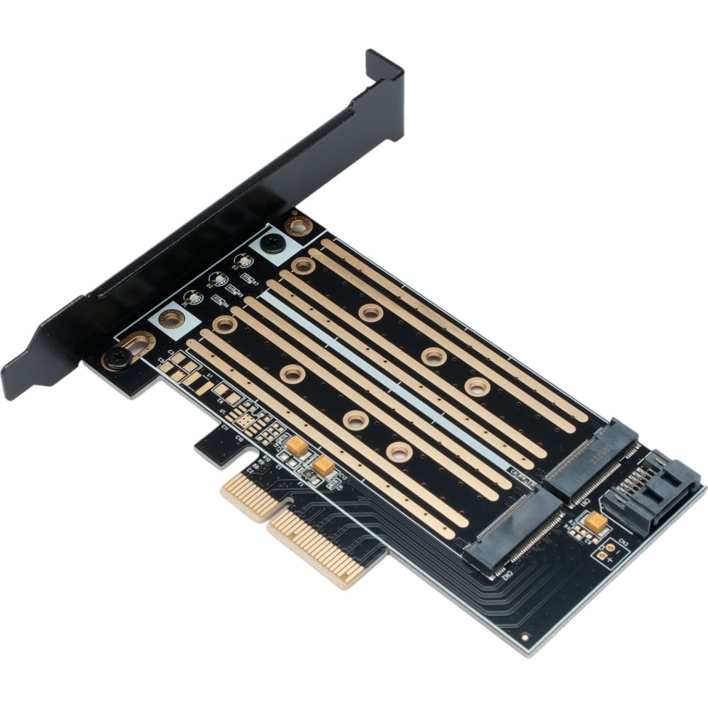 Изображение товара Адаптер для двух SSD M.2 NVMe и SATA в разъем PCI-e Gembird MF-PCIE-NVME-SATA