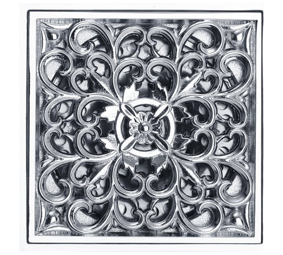 Изображение товара Сливной трап Veragio CANYON d40 с декор решеткой, 100х100 мм, с механическим обратном клапаном, хром VR.CAN-2007.CR