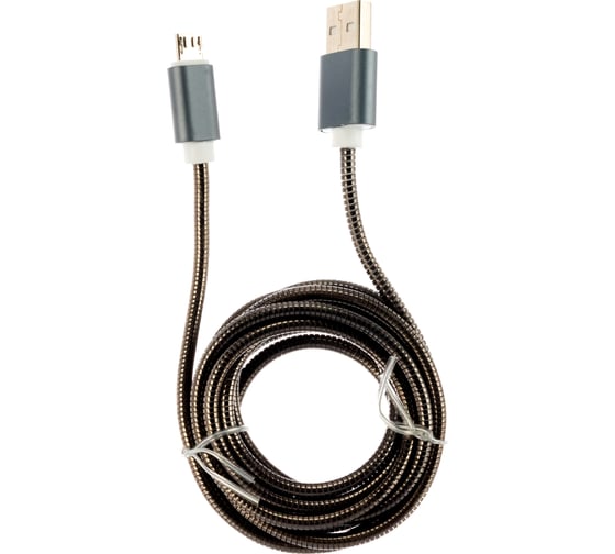 Изображение товара Кабель Cablexpert USB 2.0 AM/microB, серия Gold, длина 1.8 м, титан, блистер CC-G-mUSB02Gy-1.8M
