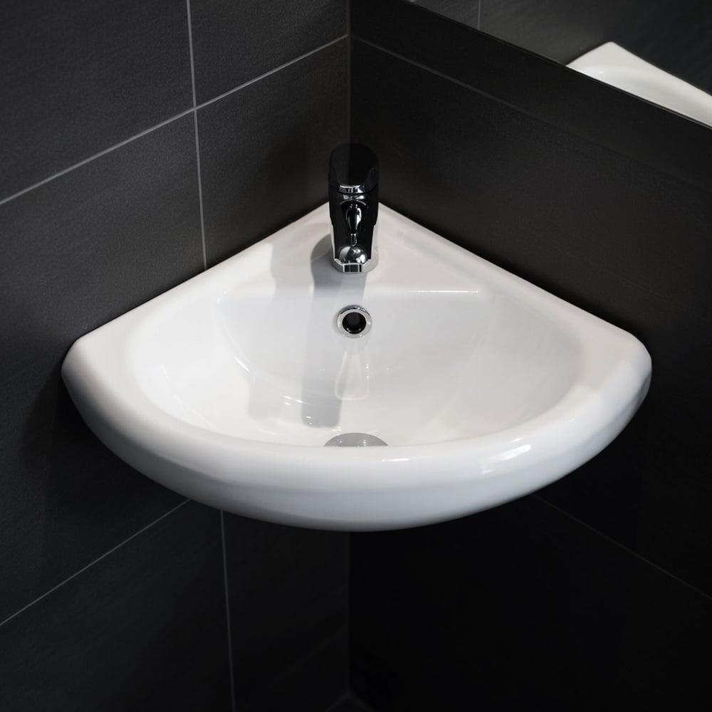 Изображение товара Умывальник угловой Santeri Радиан 48 из санфарфора белый