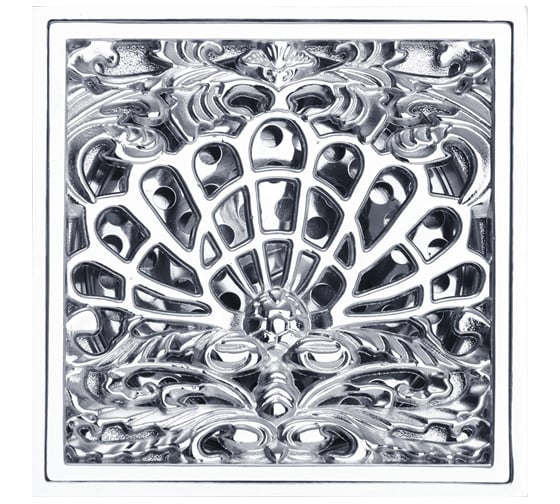 Изображение товара Сливной трап Veragio CANYON d40 с декор решеткой, 100х100 мм, с механическим обратным клапаном, хром VR.CAN-2019.CR