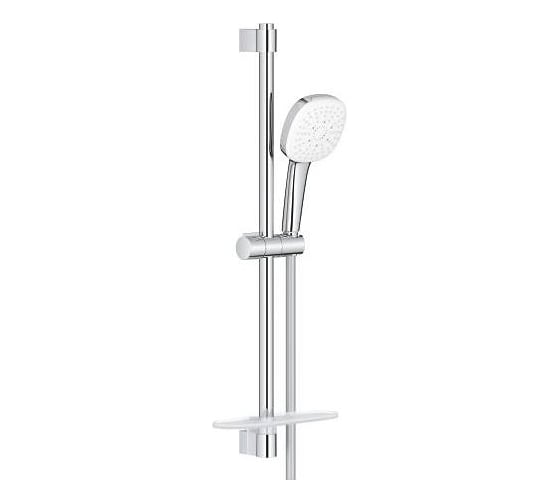 Изображение товара Душевой гарнитур GROHE 27576003 Tempesta Cube 110, 3 режима струи, душевая штанга 600 мм, шланг 1750 мм, 8.4 л/мин, полочка, хром (замена 27576002) 00000136598