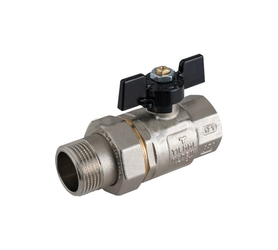 Изображение товара Шаровой кран Tiemme Buran со сгоном, НВ, 1", черная бабочка 2450006