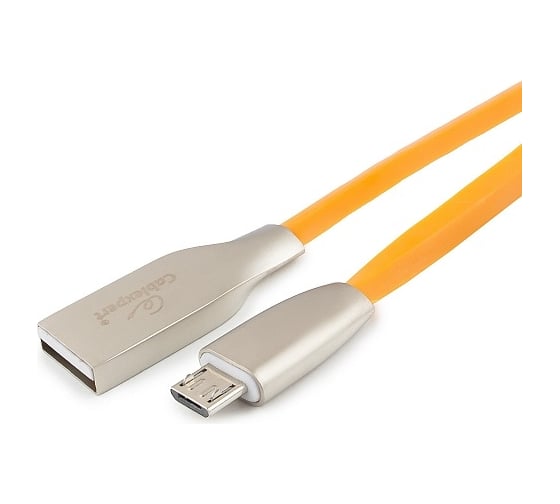 Изображение товара Кабель Cablexpert USB 2.0 AM/microB, серия Gold, длина 1 м, оранжевый, блистер CC-G-mUSB01O-1M