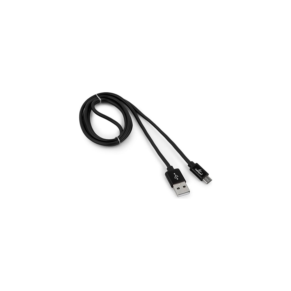 фото Кабель cablexpert usb 2.0 am/microb, серия silver, длина 1 м, черный, блистер cc-s-musb01bk-1m