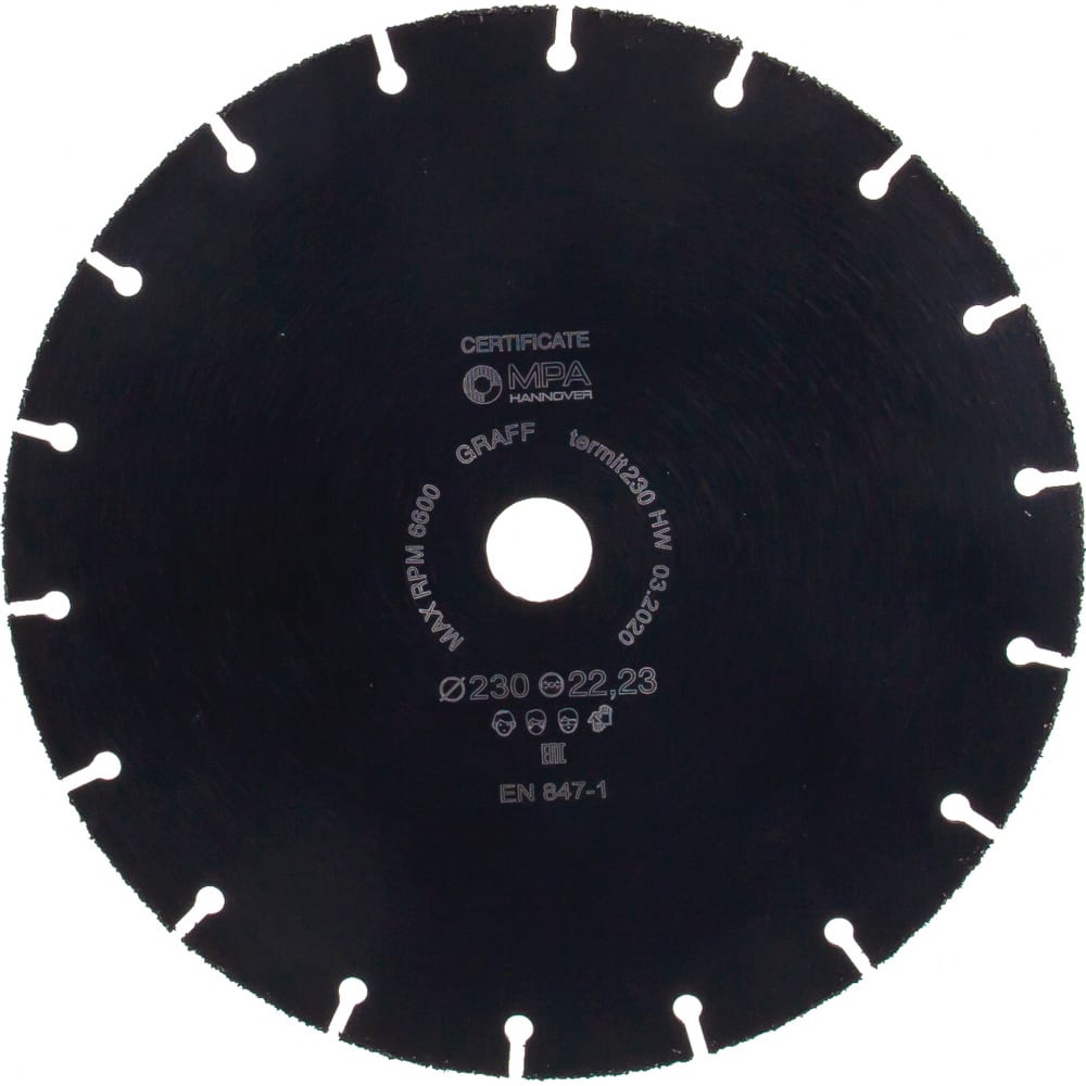 Отрезной диск по дереву для ушм GRAFF диск graff termit 125 отрезной по дереву для ушм 125x22 23mm